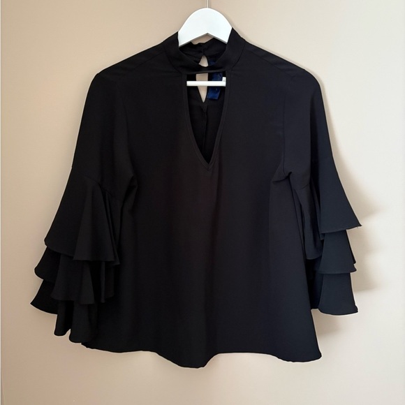Francesca's Collections Black Choker Blouse size S - Picture 2 of 4